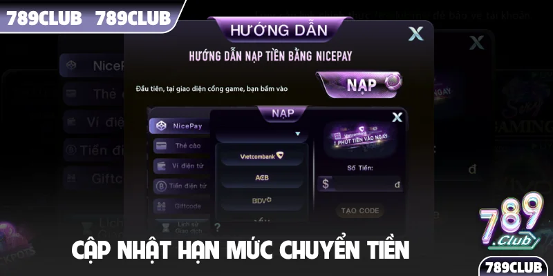 Cập nhật hạn mức chuyển tiền